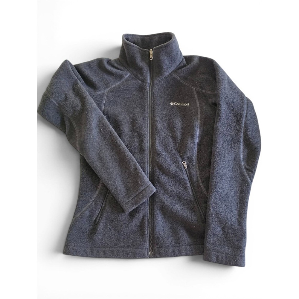 Columbia Fleece Jacket Women's Benton Springs Full Zip Med Black Cozy Layers